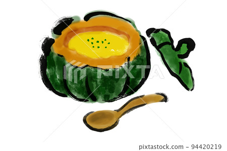 南瓜湯手繪日式插畫 94420219
