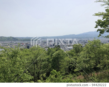 The fresh greenery of Fukushima city seen from Mt. Shinobu 94420222