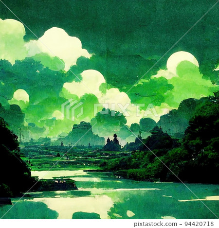 Mountain green landscape in summer. Green summer abstract nature. Perfect for phone wallpaper or for posters. Mountain green landscape in summer. Green summer abstract nature. Perfect for phone wallpaper or for posters. 94420718