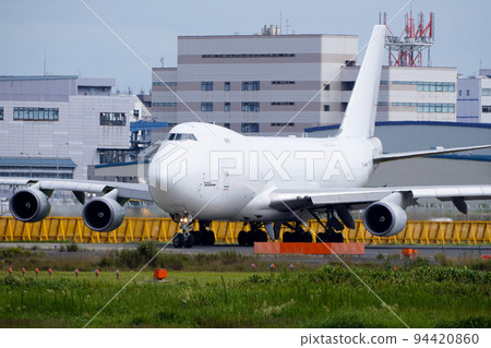 Jumbo plane ready for takeoff on runway A at Narita Airport Jumbo plane ready for takeoff on runway A at Narita Airport 94420860