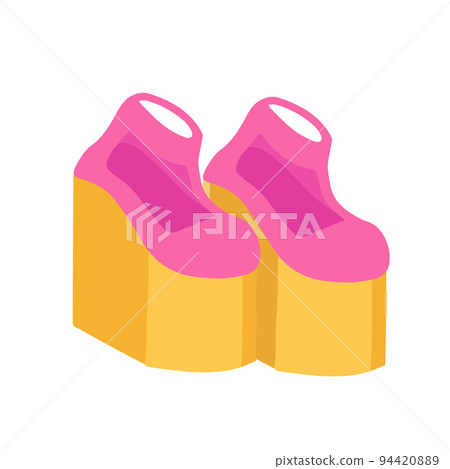 Hand-drawn cute isolated clipart illustration of Harajuku style platform shoes Hand-drawn cute isolated clipart illustration of Harajuku style platform shoes 94420889