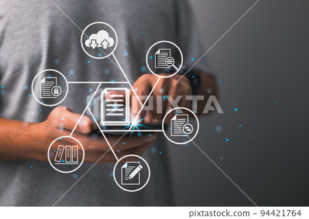 In a business, a Document Management System (DMS) is used to store, search, and manage the review process as well as users for corporate files and information. In a business, a Document Management System (DMS) is used to store, search, and manage the review process as well as users for corporate files and information. 94421764