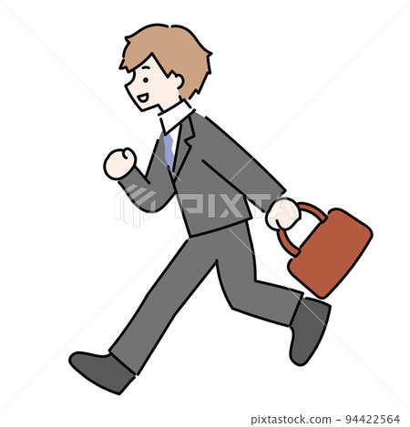 Illustration of an office worker in a running suit Illustration of an office worker in a running suit 94422564