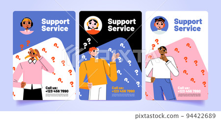 Customer support service posters, call center help 94422689