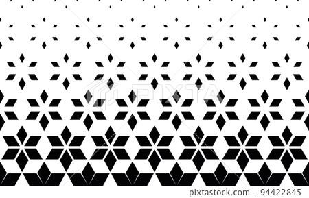 Geometric pattern of black figures on a white background.Option with a SHORT fade out. 94422845