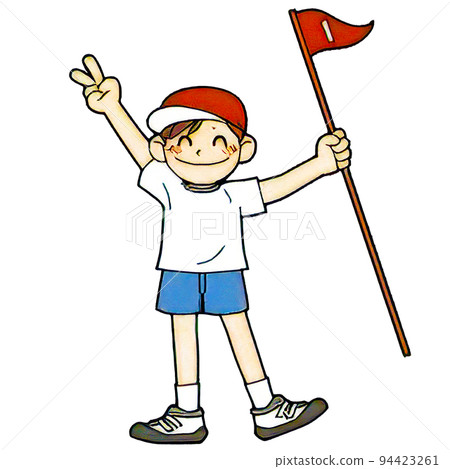 一個簡單的例子，一個孩子在獲得第一名後笑得開心 94423261