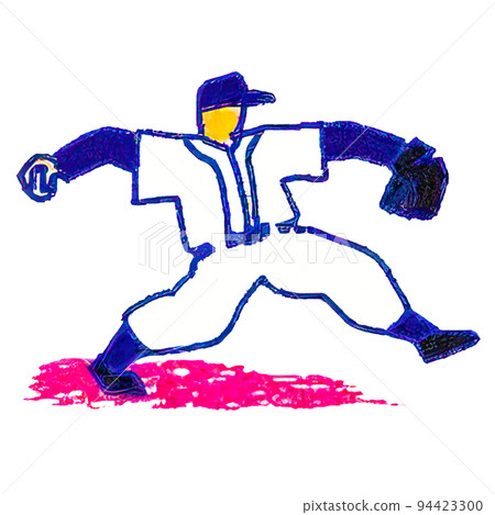 A simple illustration of a pop and colorful baseball player 94423300