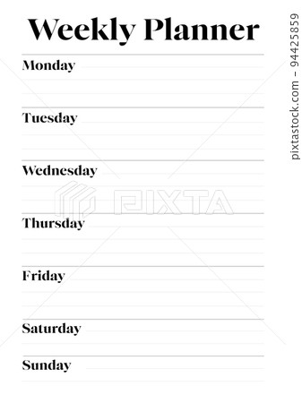 Weekly Planner Ready for A4 Print Blank 94425859