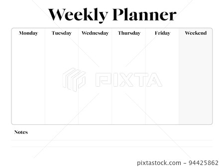 Weekly Planner Ready for A4 Print Blank 94425862