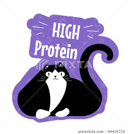 High protein, food and meal for cats labels vector 94426719