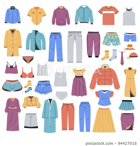 Clothing and accessories, apparels collection 94427018