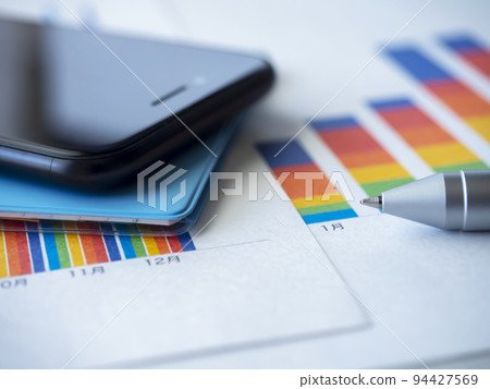 Business image, graph, smartphone, notebook 94427569