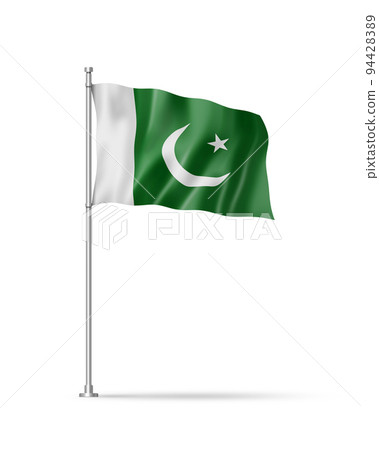 Pakistani flag isolated on white Pakistani flag isolated on white 94428389