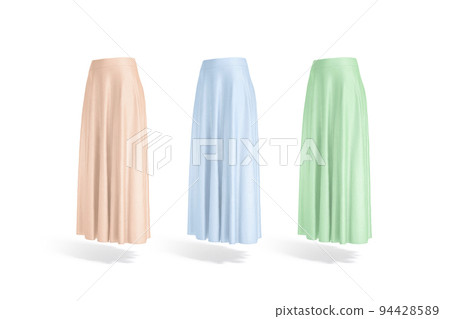 Blank colored women maxi skirt mockup, front view 94428589