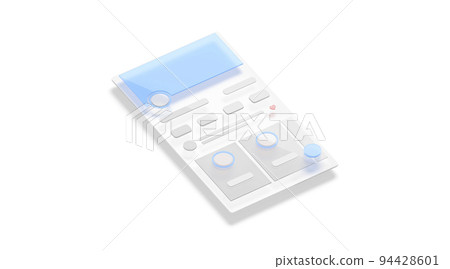 Social media content account interface frame screen mockup, isolated 94428601