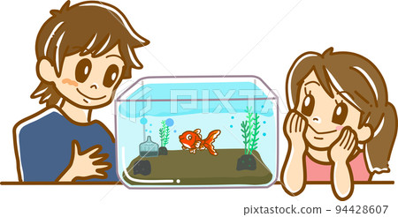 孩子們觀察金魚 孩子們觀察金魚 94428607