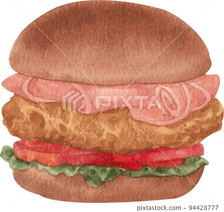 American fast food watercolor icon 94428777