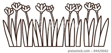 Line art with piglet life in spring watercolor icon 94429082