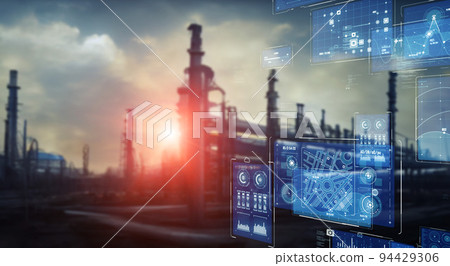 Plant pipeline and technology Horizontal visuals for banners and advertisements 94429306