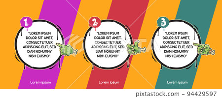 Three Round Copy Space with Zombie Hands Three Round Copy Space with Zombie Hands 94429597