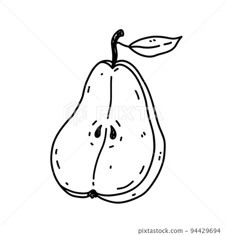 Sliced pear isolated on white background Sliced pear isolated on white background 94429694