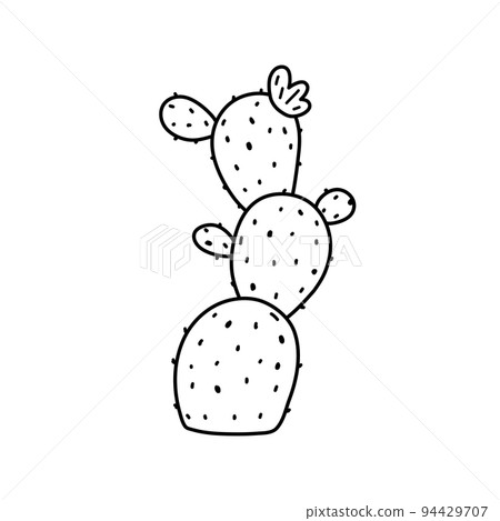 Cute doodle cactus isolated on white background 94429707