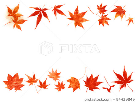 Illustration material of Momiji Japanese paper with a beautiful hand-drawn pattern 94429849