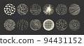 Set of round Abstract Backgrounds hand-drawn doodles 94431152