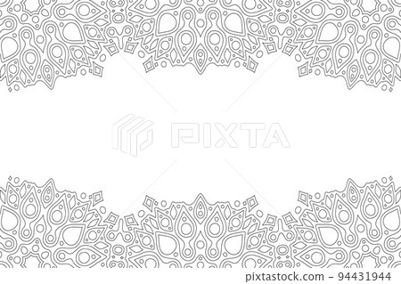 Line art for coloring book with ornate border 94431944