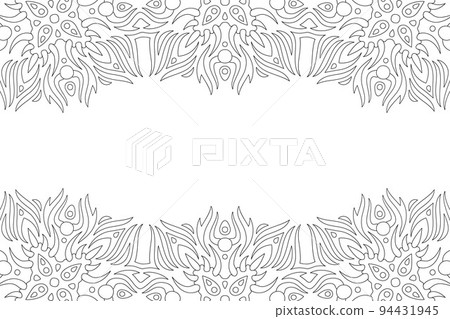 Coloring book art with vintage horned border 94431945