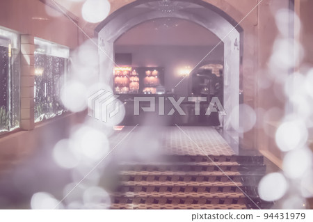 Abstract Blur image. Air water bubble through glass. Hotel restaurant club entrance step. Matte Vintage, more tone in stock. Background, wealth luxury design, illuminate night light interior decor Abstract Blur image. Air water bubble through glass. Hotel restaurant club entrance step. Matte Vintage, more tone in stock. Background, wealth luxury design, illuminate night light interior decor 94431979