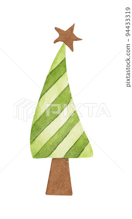 Christmas tree. Watercolor illustration. 94433319