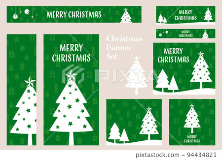 Banner set_Christmas tree_green 94434821