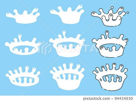 牛奶皇冠圖標集（白色） 94434830