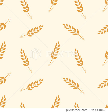 Ears of ripe wheat, background seamless pattern. Vector illustration of cereal grass wallpaper 94434862