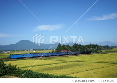 Tohoku Main Line running through paddy fields 94435080
