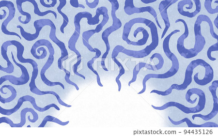 Effect lines of hand-drawn spirals, background material for hesitation, anxiety, ominous atmosphere, etc. 94435126