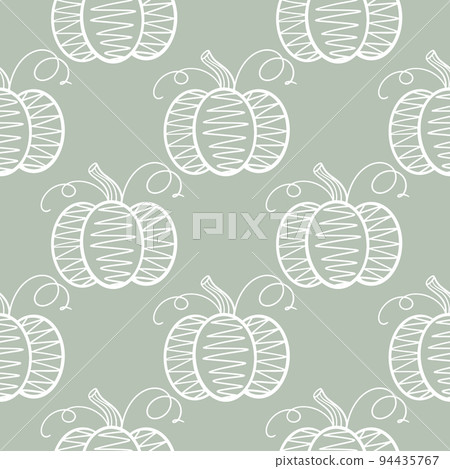 White silhouette decorated pumpkins seamless pattern White silhouette decorated pumpkins seamless pattern 94435767