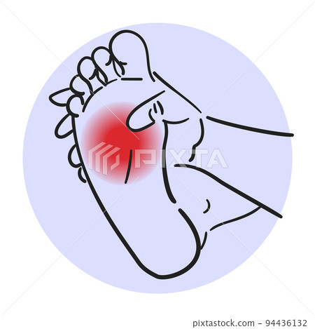 Foot pain vector isolated. Medical illustration, physical injury 94436132