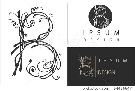 Artistic silhouette font of the letter B 94436647