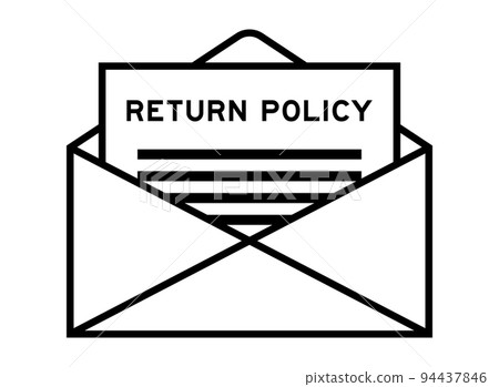 Envelope and letter sign with word return policy as the headline 94437846