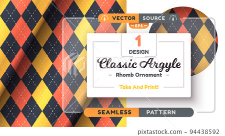 Halloween Argyle Seamless Pattern, Fabric Texture Background, Textile Wallpaper Halloween Argyle Seamless Pattern, Fabric Texture Background, Textile Wallpaper 94438592