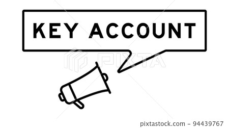 Megaphone icon with speech bubble in word key account on white background Megaphone icon with speech bubble in word key account on white background 94439767