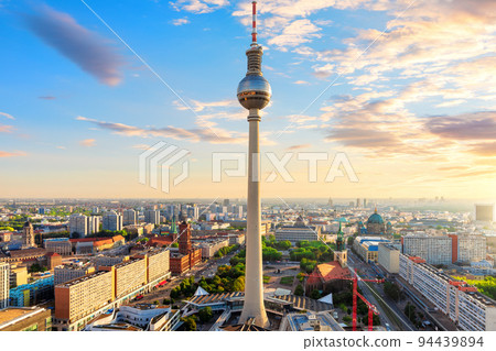 Beautiful aerial panorama of Berlin at sunset, Germany 94439894
