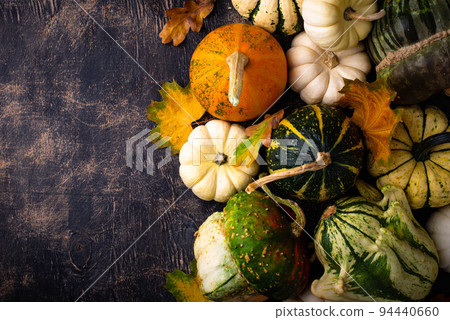 Autumn fall background with pumpkins Autumn fall background with pumpkins 94440660