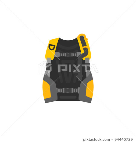 Scuba diver yellow and gray special vest flat style, vector illustration Scuba diver yellow and gray special vest flat style, vector illustration 94440729