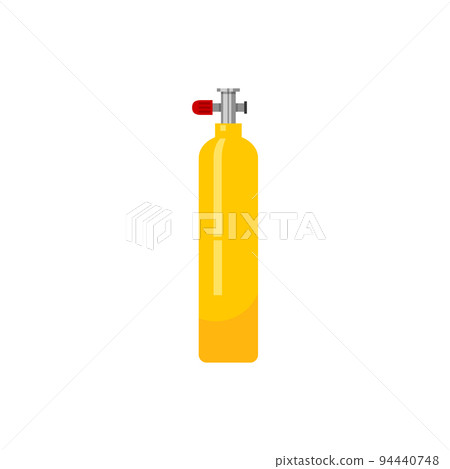 Oxygen tank for scuba diving, flat vector illustration isolated on white background. Oxygen tank for scuba diving, flat vector illustration isolated on white background. 94440748
