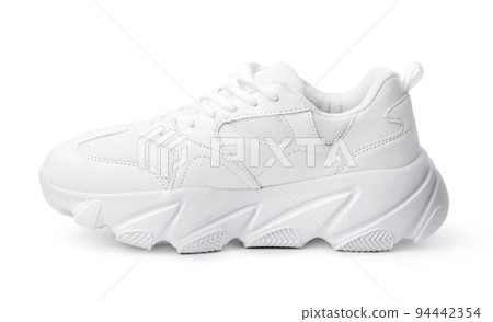 One white sneaker shoe isolated on white 94442354