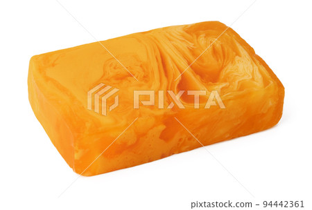 Yellow soap bar isolated on white background Yellow soap bar isolated on white background 94442361