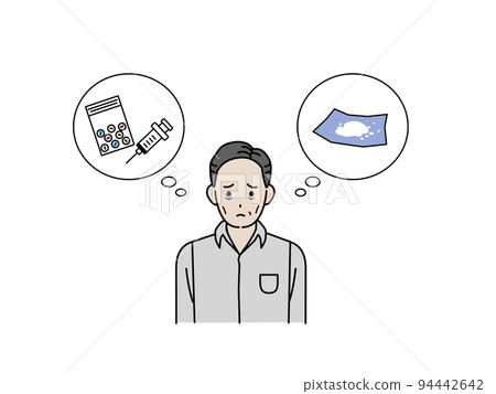 吸毒成癮的中年男子吸毒成癮醫學疾病插圖 94442642